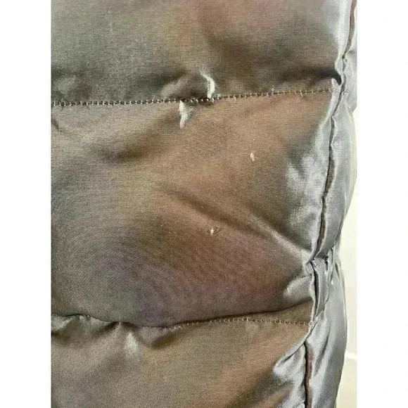 Lands' End Down Feather Puffer Vest Shiny Gray Full Zip Women's Size M - Picture 7 of 16